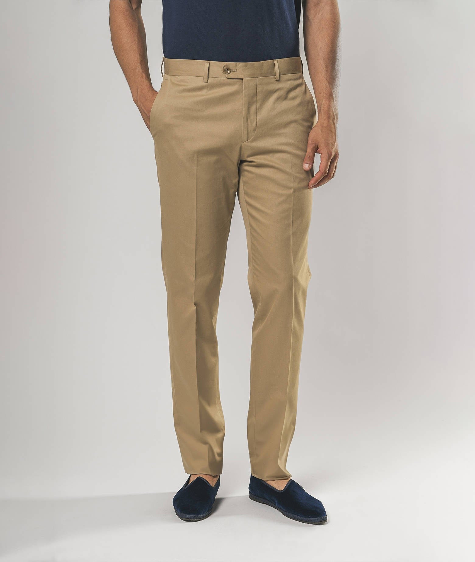 Shop Larusmiani Velvet Trousers Howard Pants In Beige