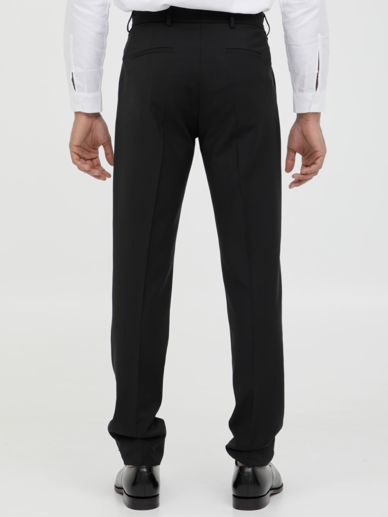 Shop Tonello Black Wool Trousers