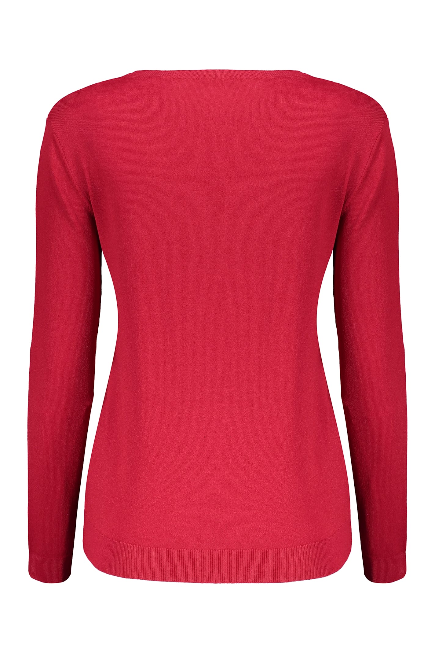 Shop Valentino Long Sleeve Crew-neck Sweater In Red-purple Or Grape