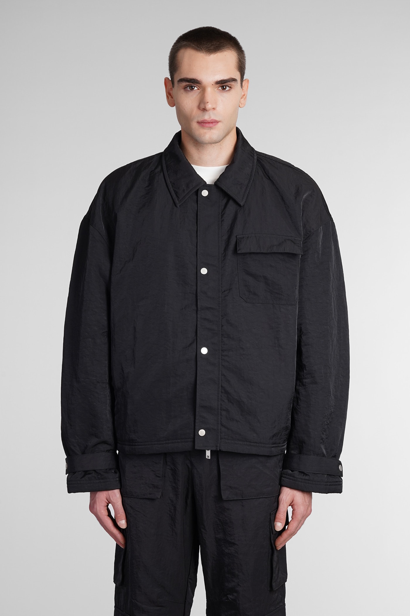 Represent Casual Jacket In Black Nylon