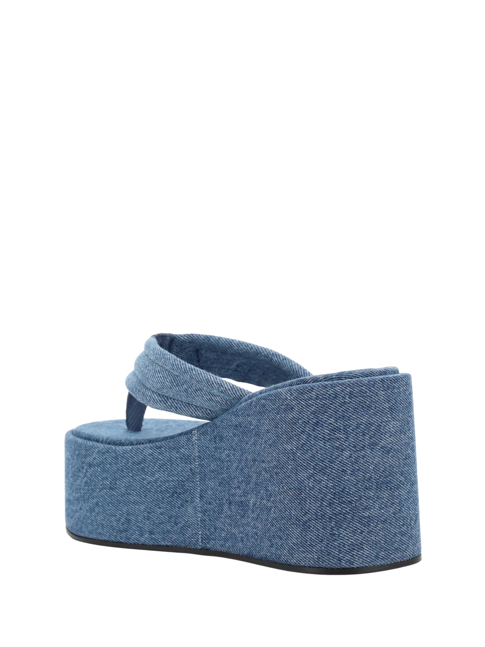 Shop Coperni Wedge Sandals In Washed Blue