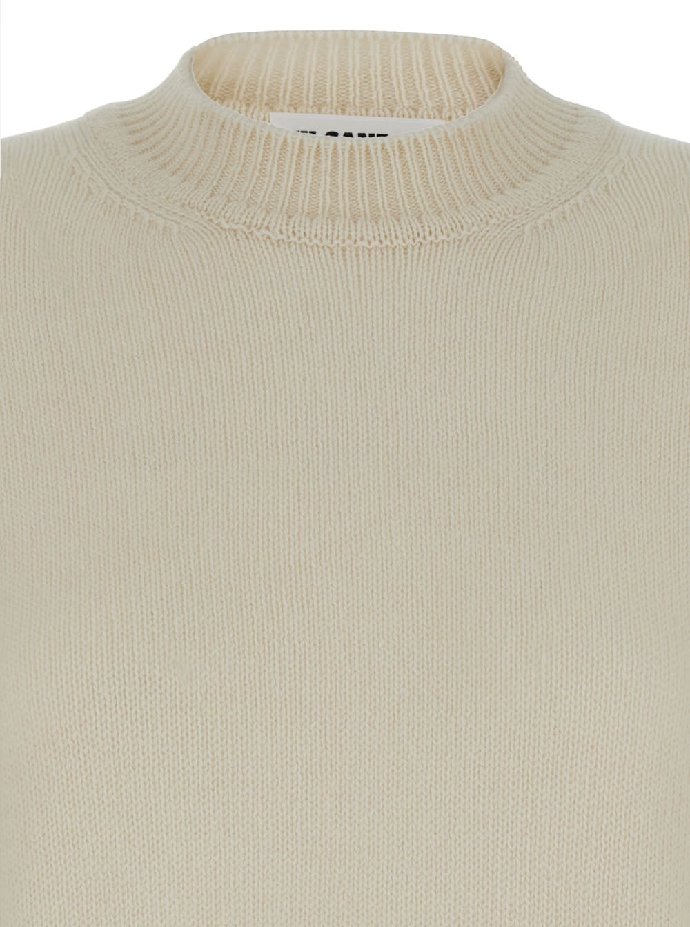 Shop Jil Sander Cream Ribbed Pullover In Cashmere Woman In White