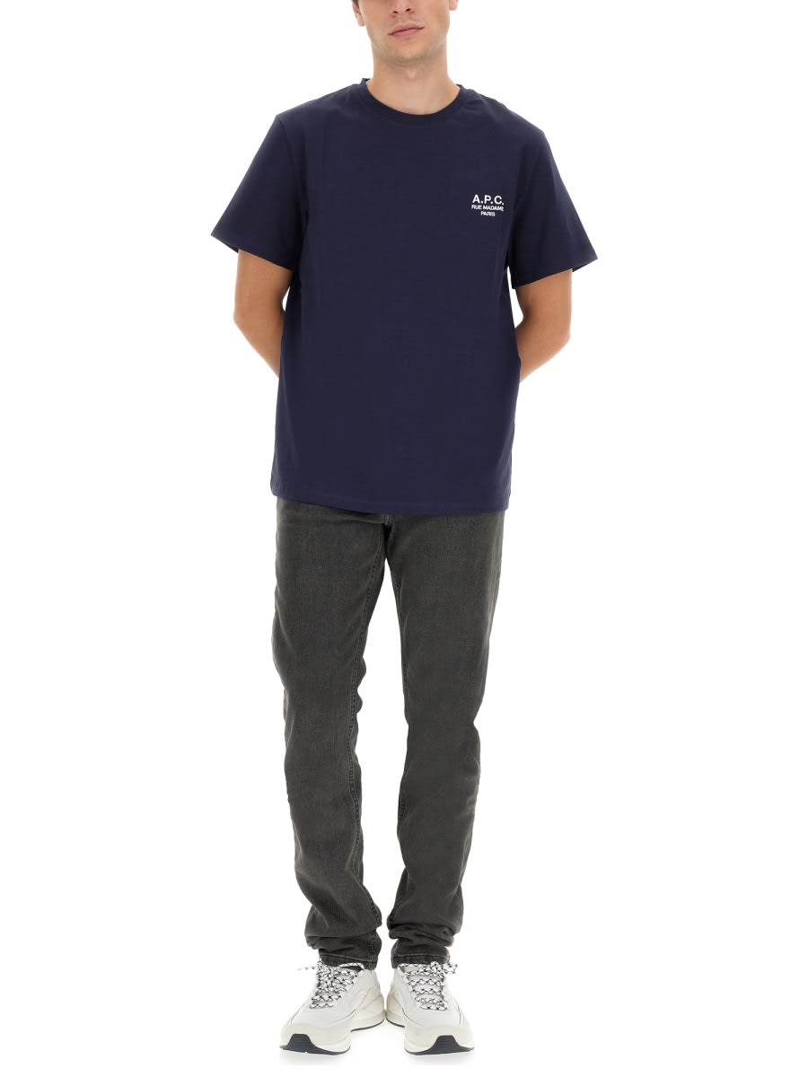 Shop Apc T-shirt Raymond In Blue