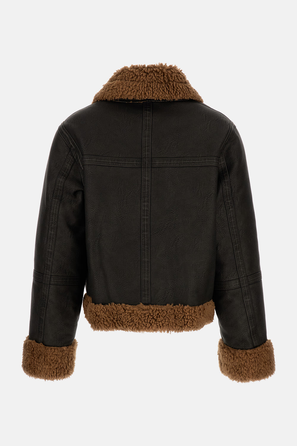 Stand Studio Shearling-trimmed Faux-fur Jacket In Black