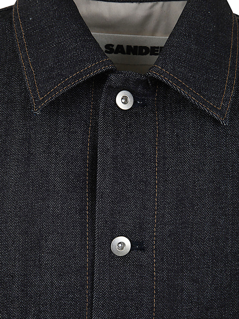 Shop Jil Sander W Denim Shirt 01 Regular Fit Overshirt In Dark Blue