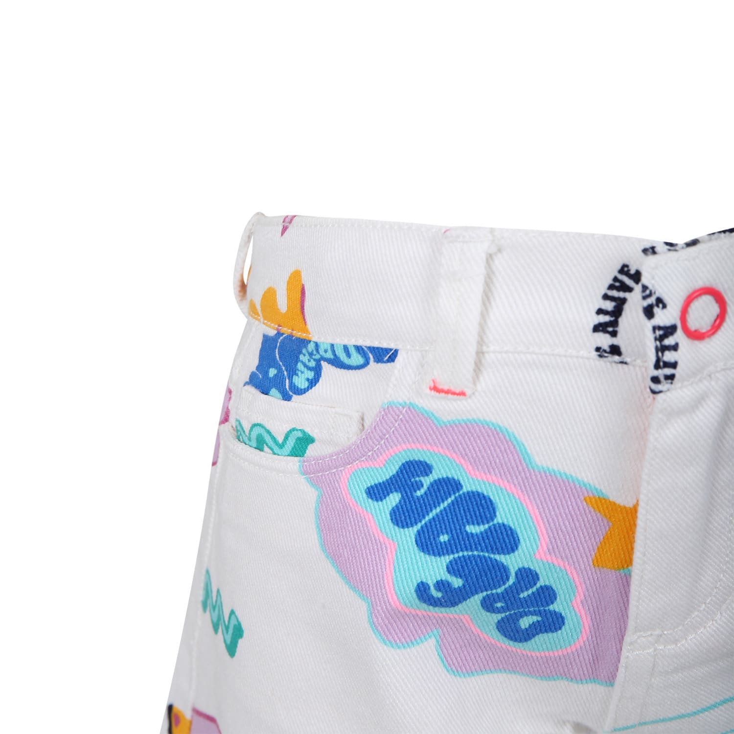 Shop Billieblush White Shorts For Girl With Multicolor Pattern
