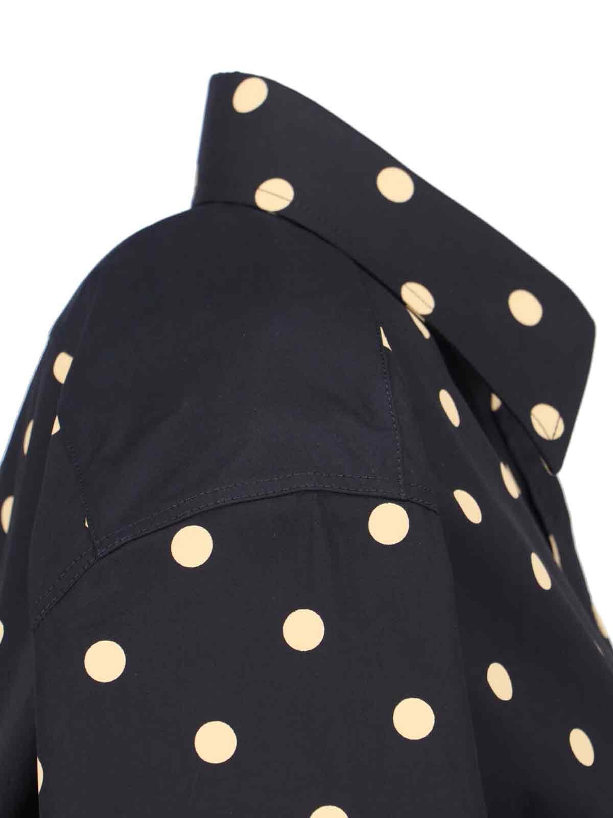 Moschino Long Sleeve Polka Dot Collared Top In Black