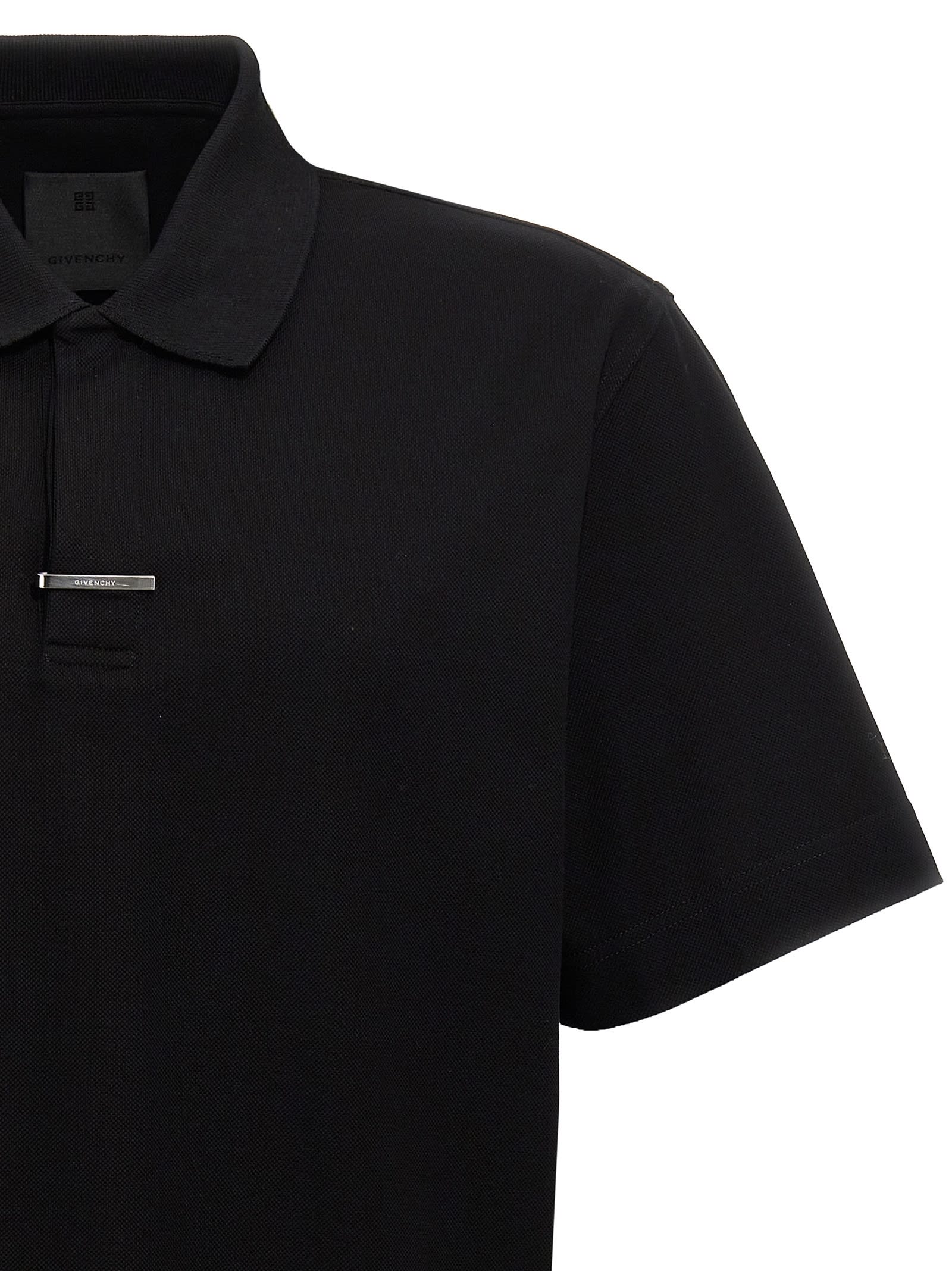 Shop Givenchy Placket Polo Shirt In Black