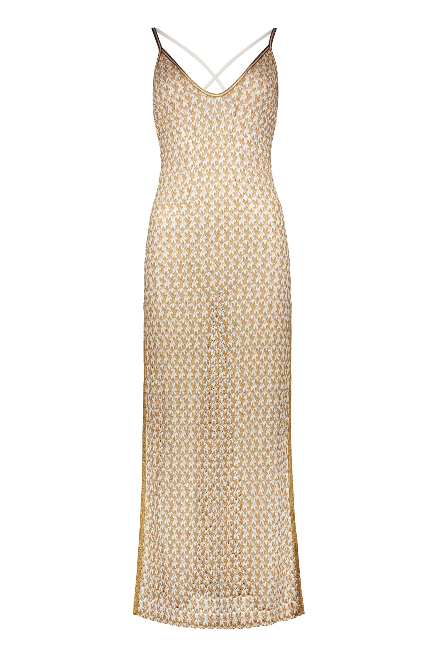 Missoni Knitted Cover-up Dress In Gold