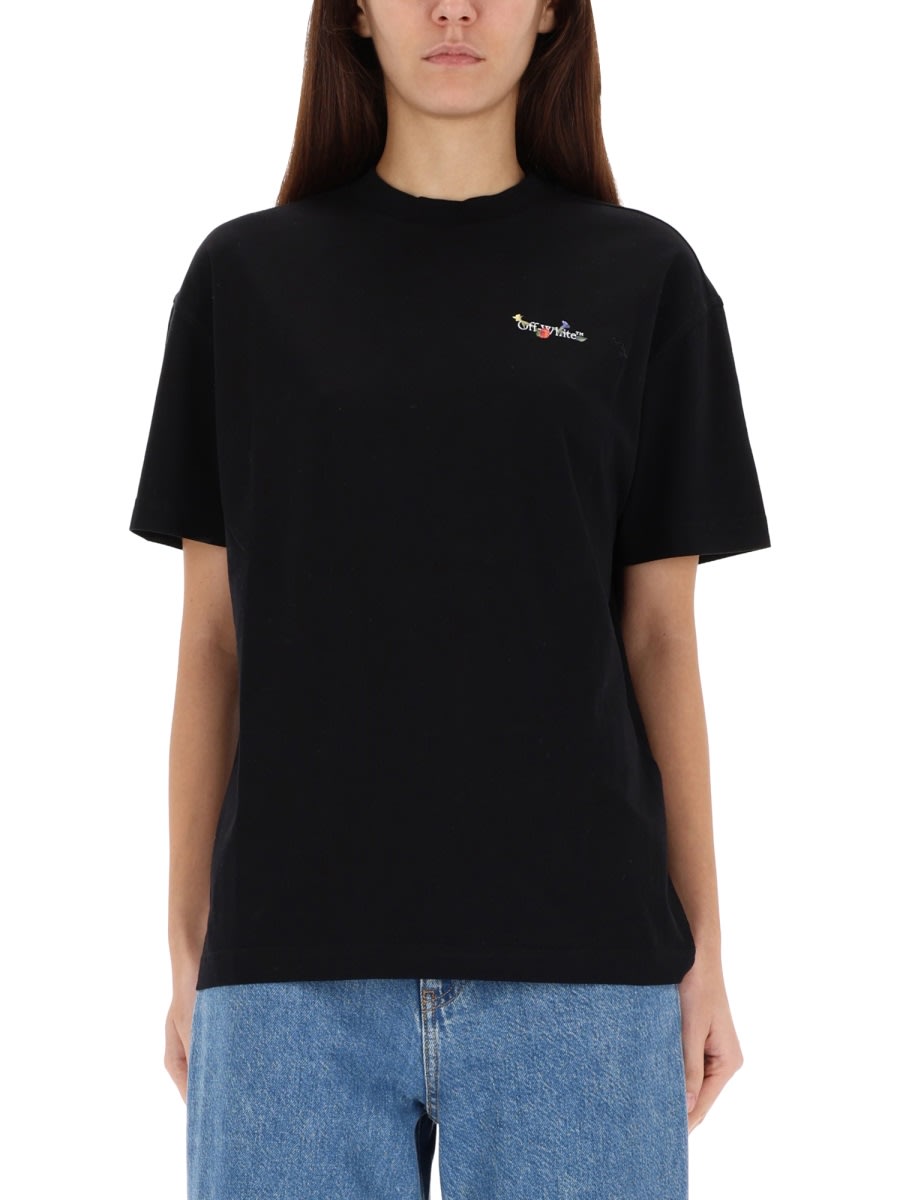 Off-white T-shirt With Logo In Black