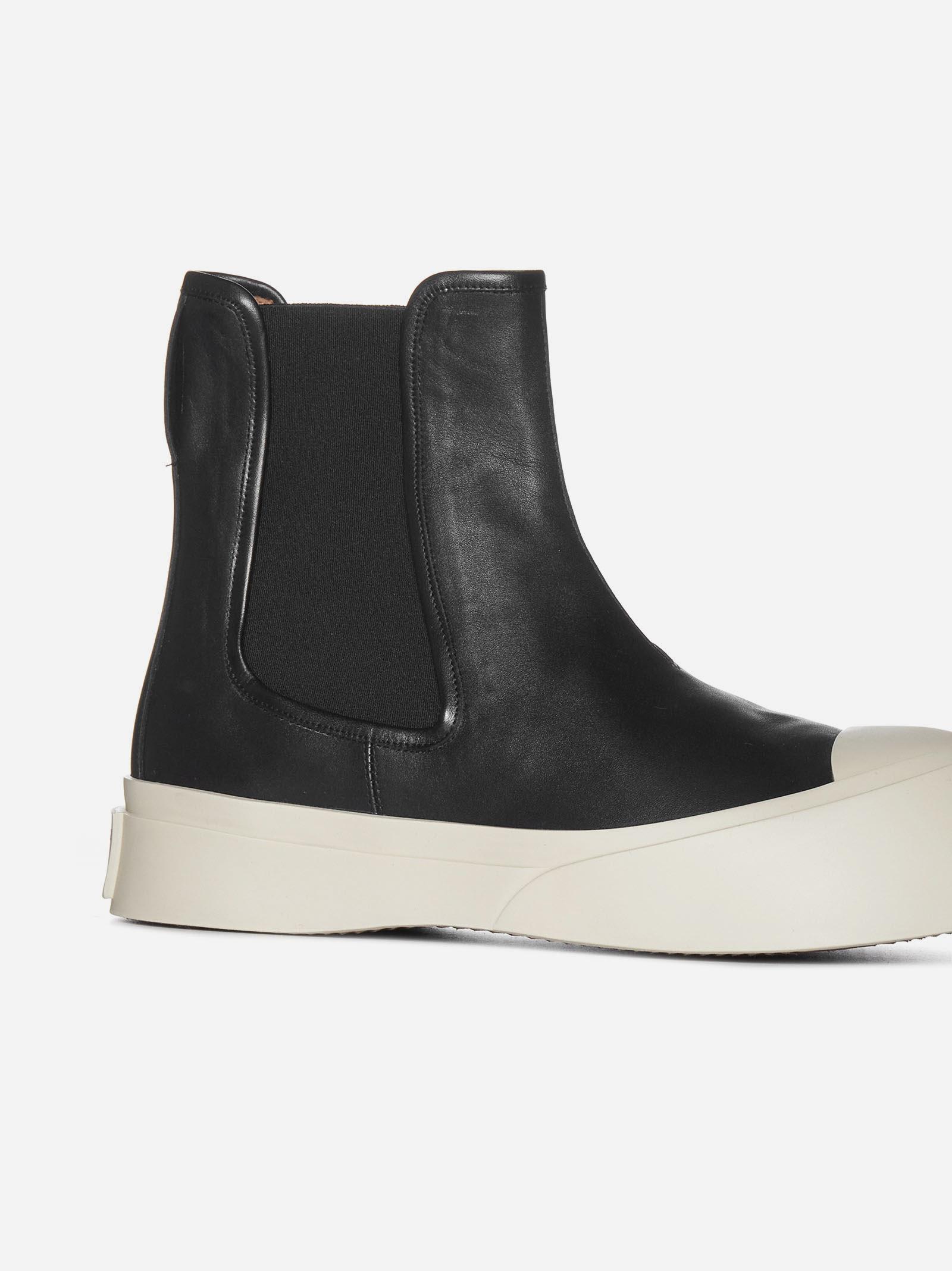 Shop Marni Pablo Leather Chelsea Boots In Black