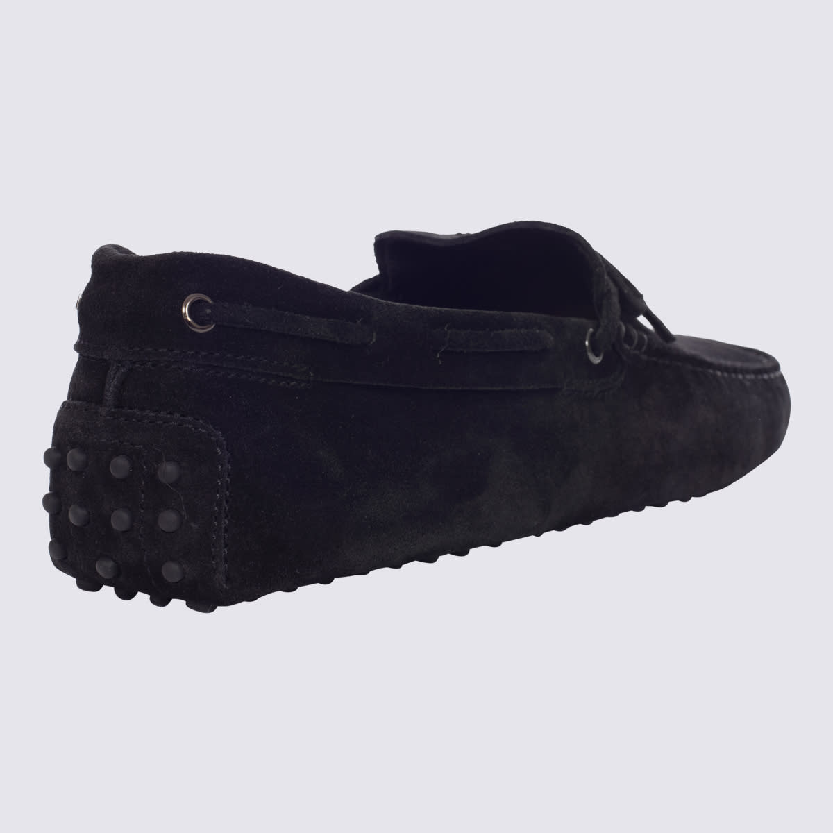 Shop Tod's Black Suede Gommnìino Loafers