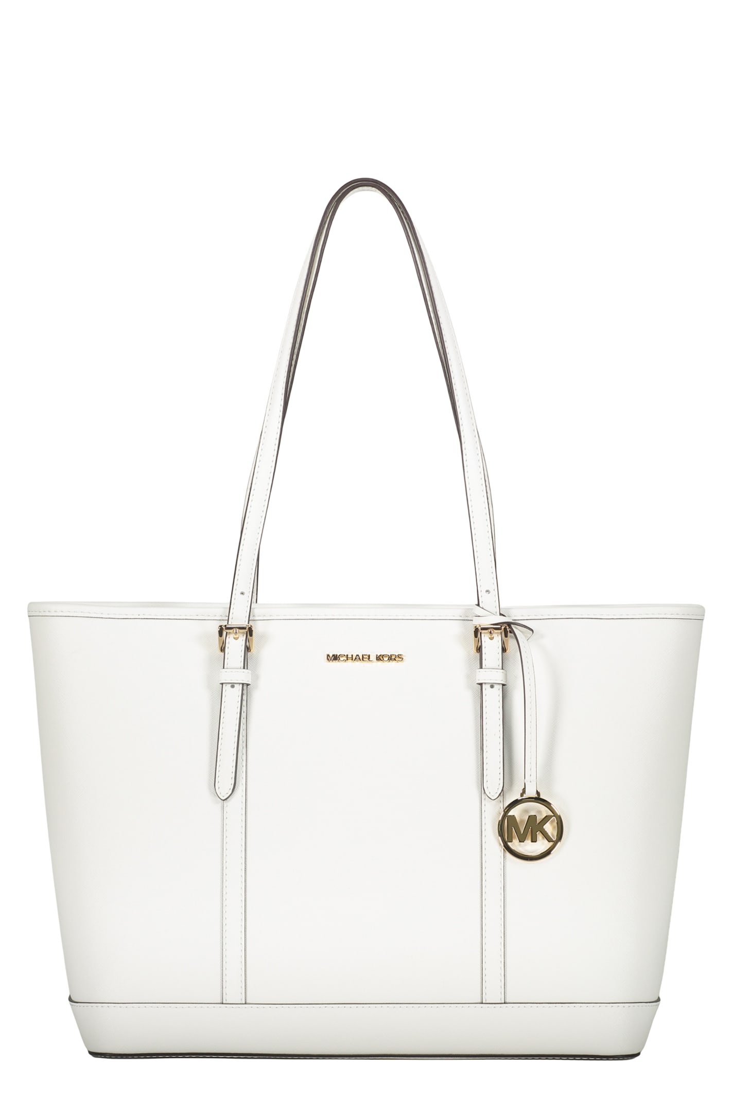 Michael Kors Leather Tote In White
