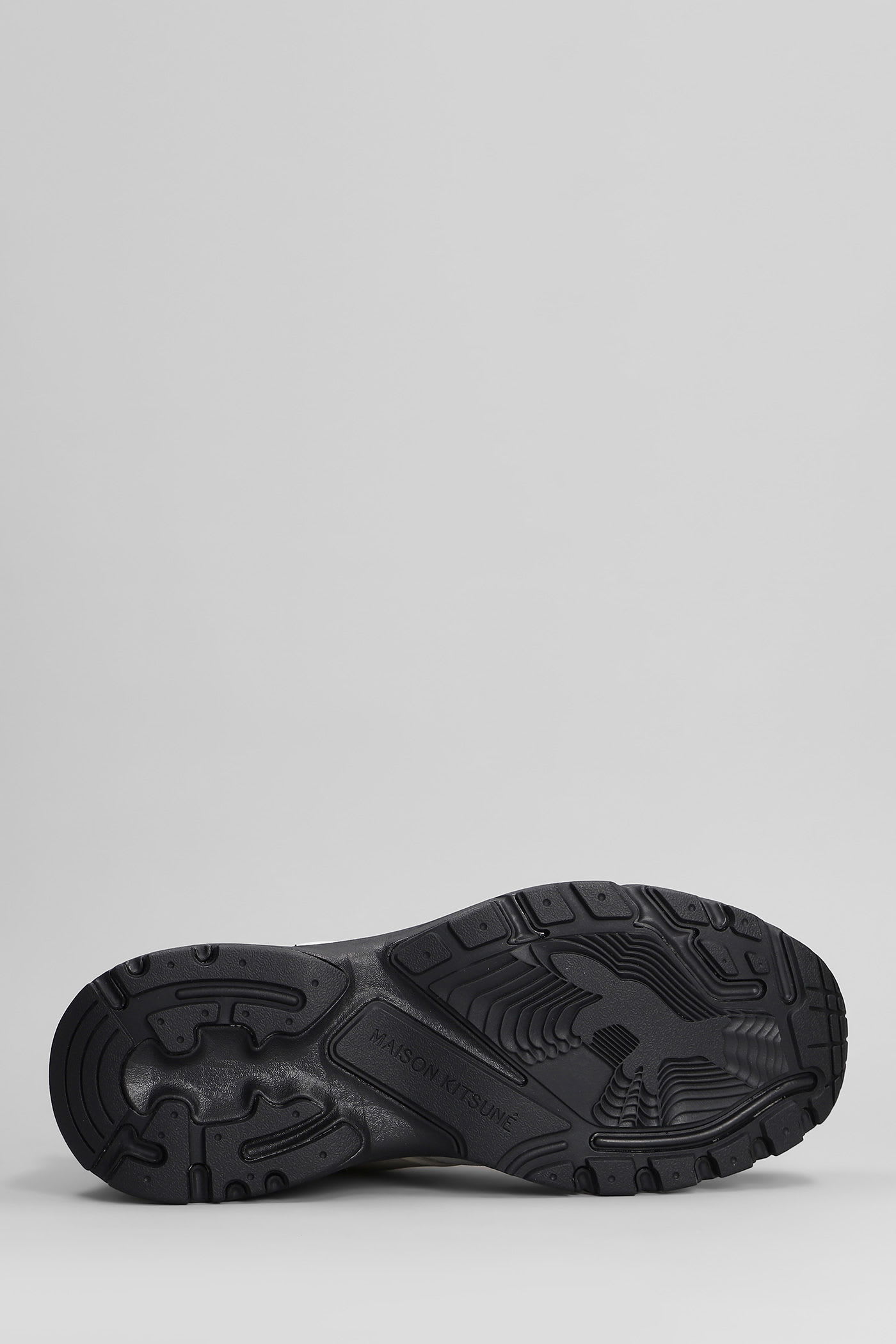 Shop Maison Kitsuné Sora Runners Sneakers In Beige Polyester