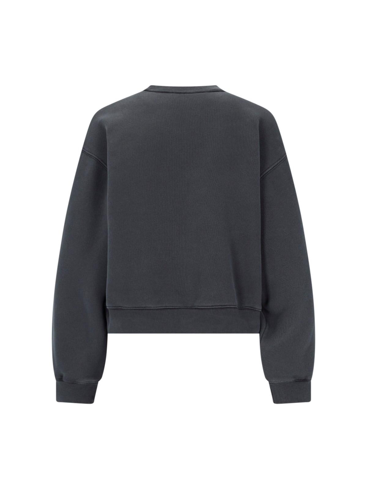 Shop Alexander Wang Logo Crew Neck Sweatshirt In Grey