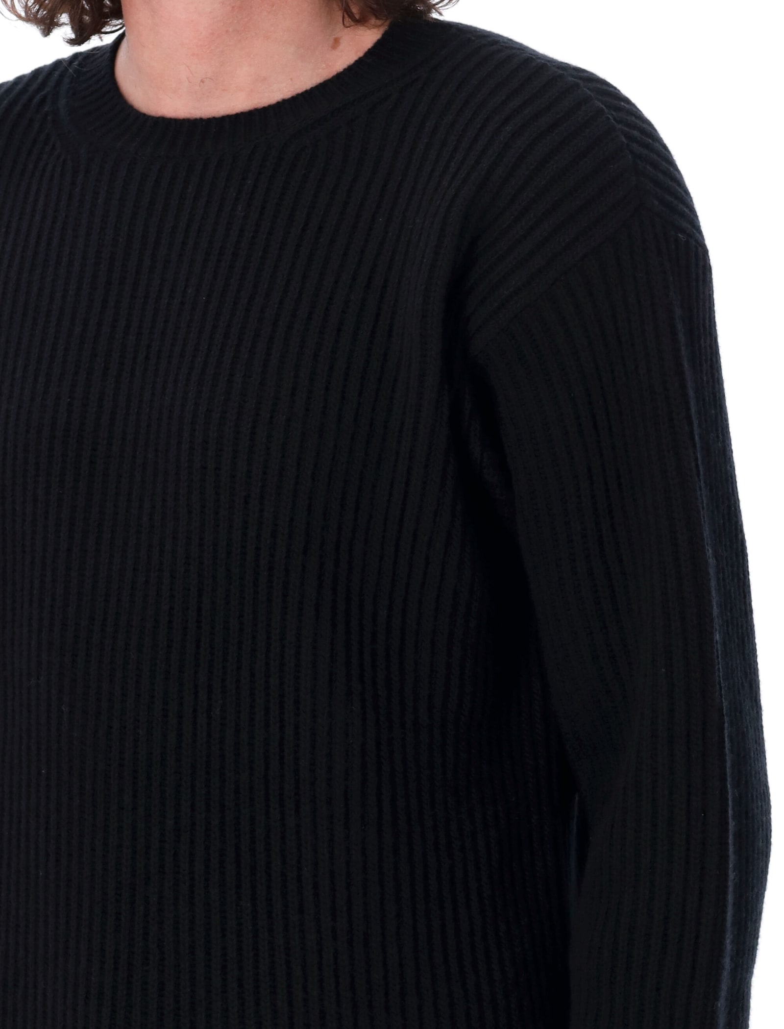 Shop Jil Sander Ribbed Knit In Black