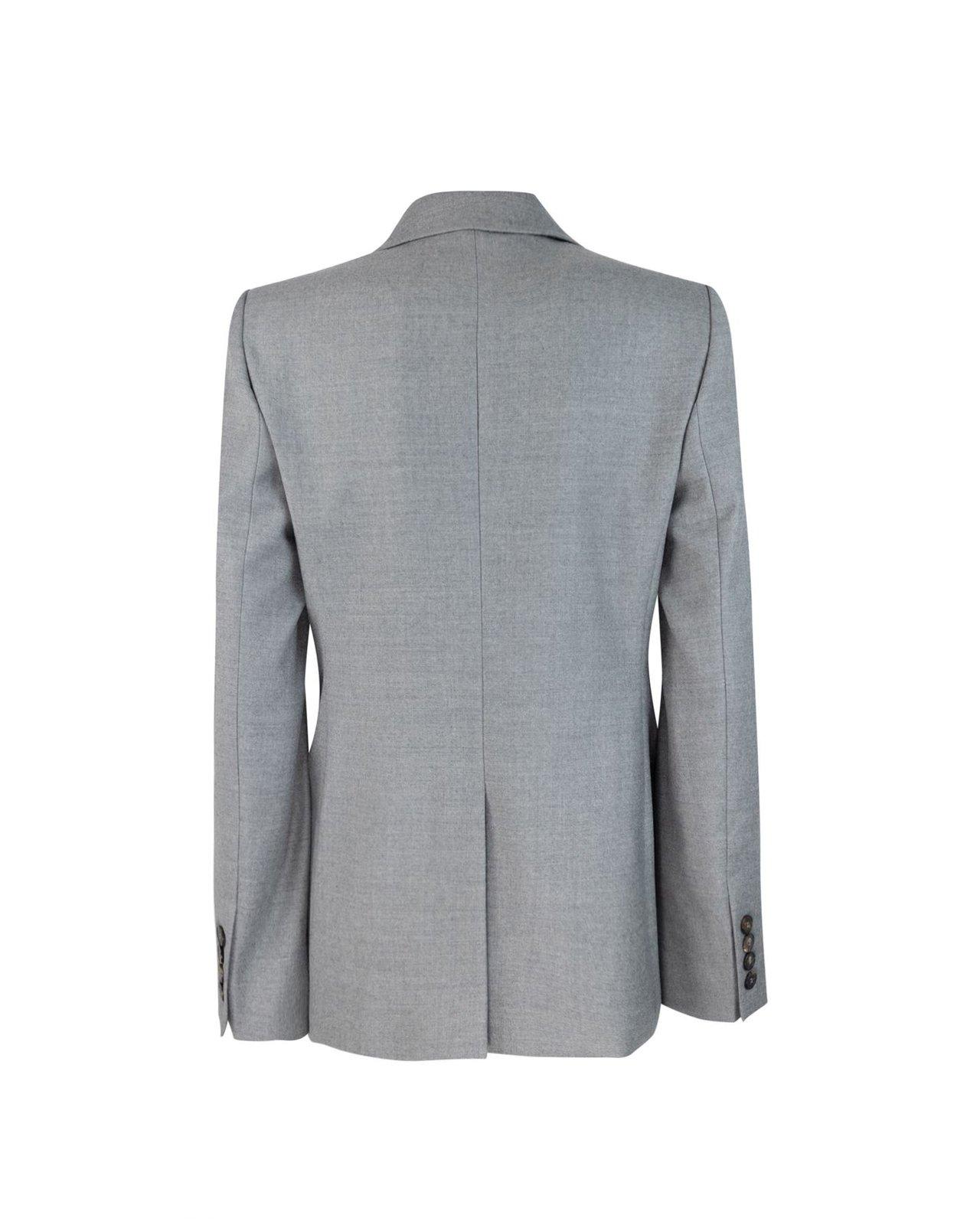 Shop Max Mara Double-breasted Long-sleeved Jacket In Grey