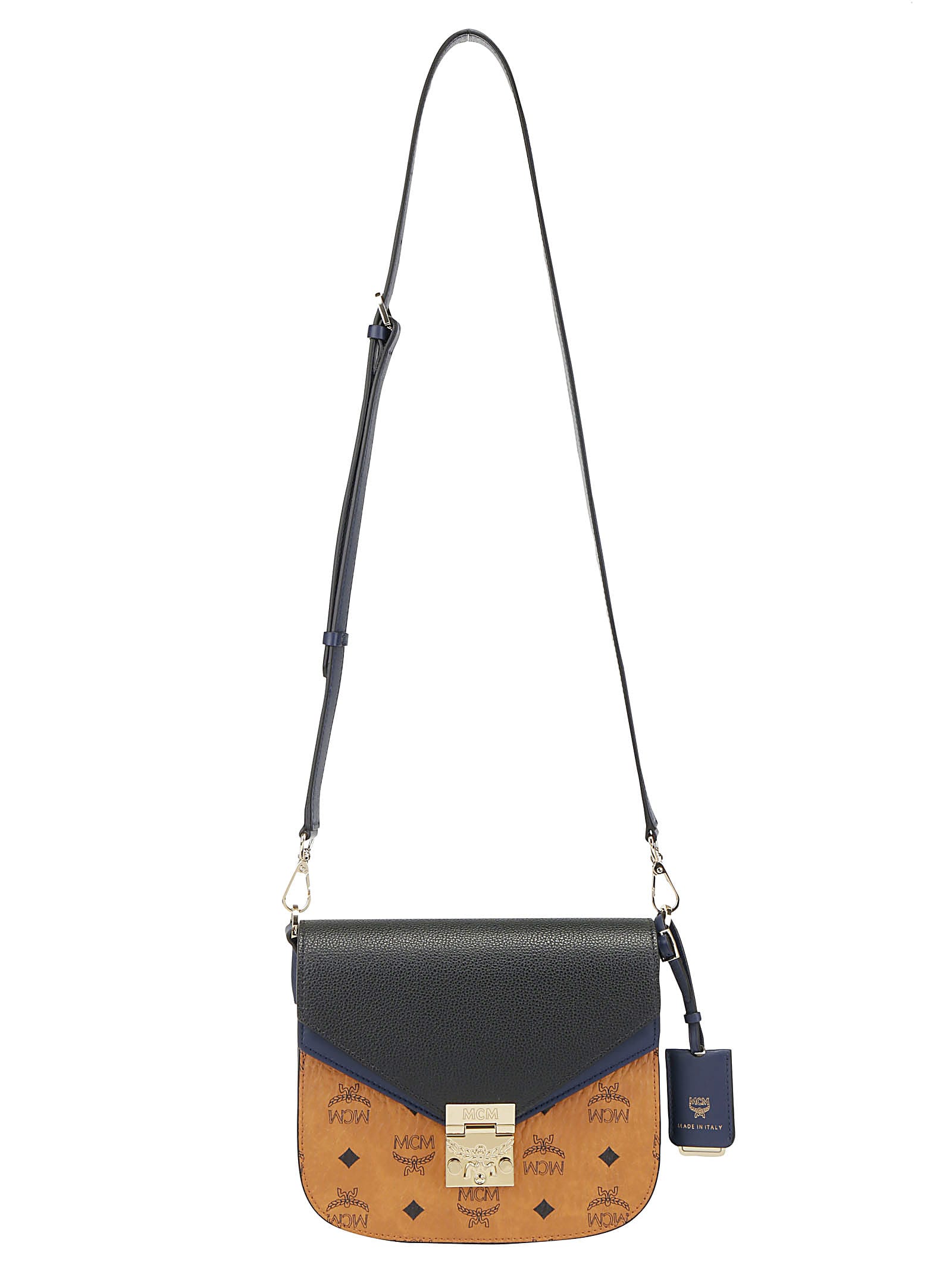 navy blue mcm bag