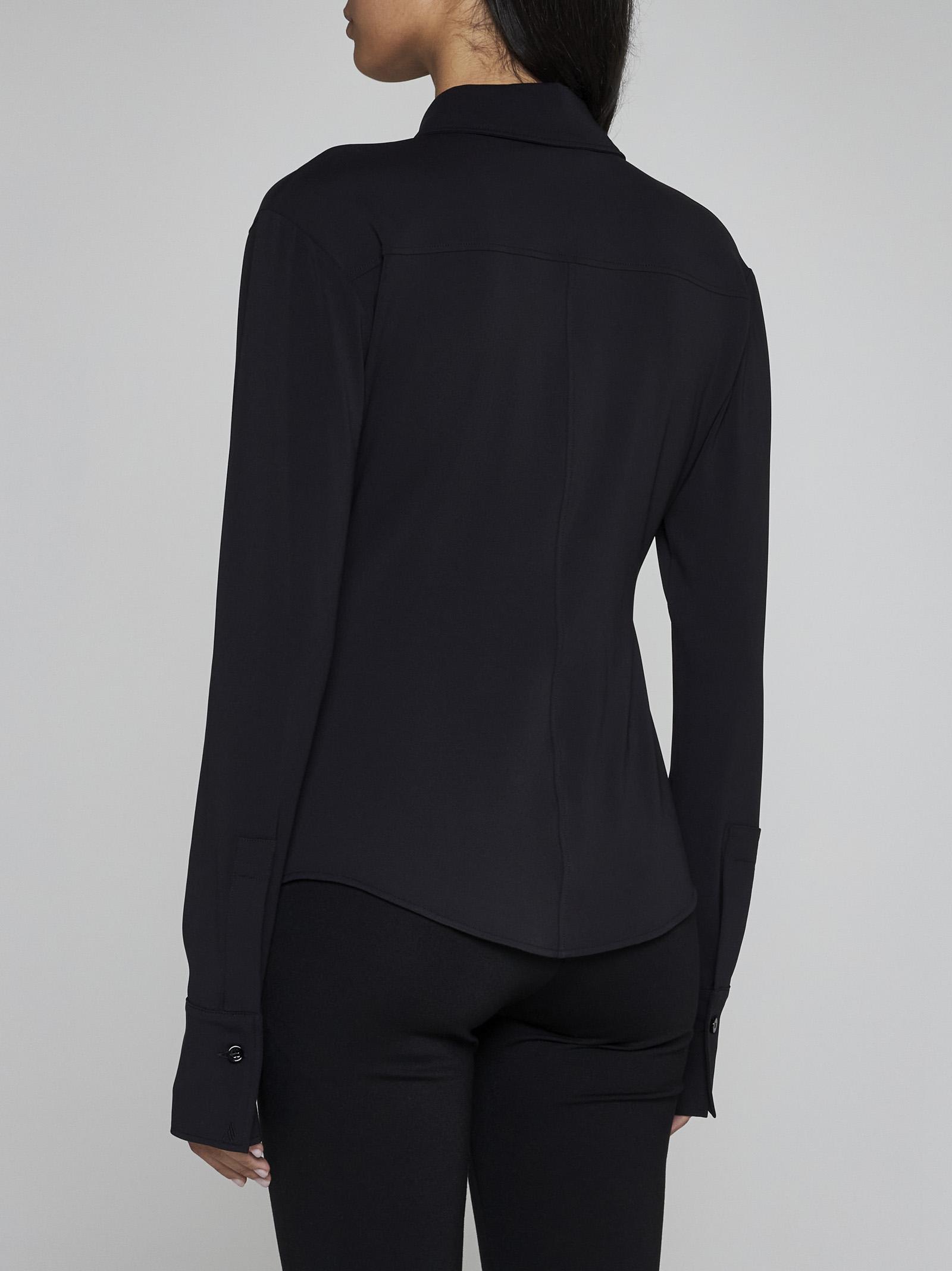 Shop Attico Elton Acetate-blend Shirt In Black