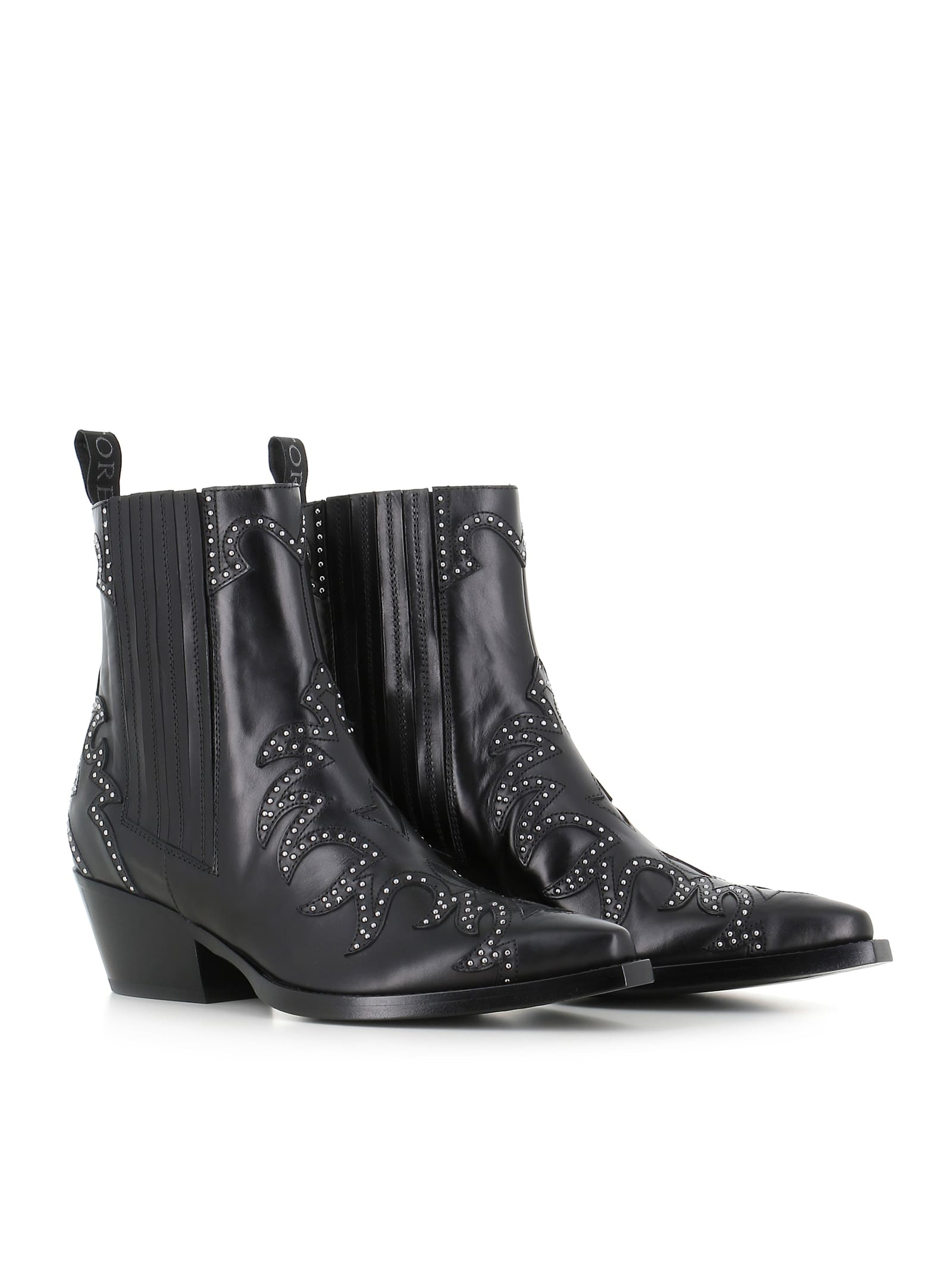 Sartore 50mm Studded Leather Boots In Black