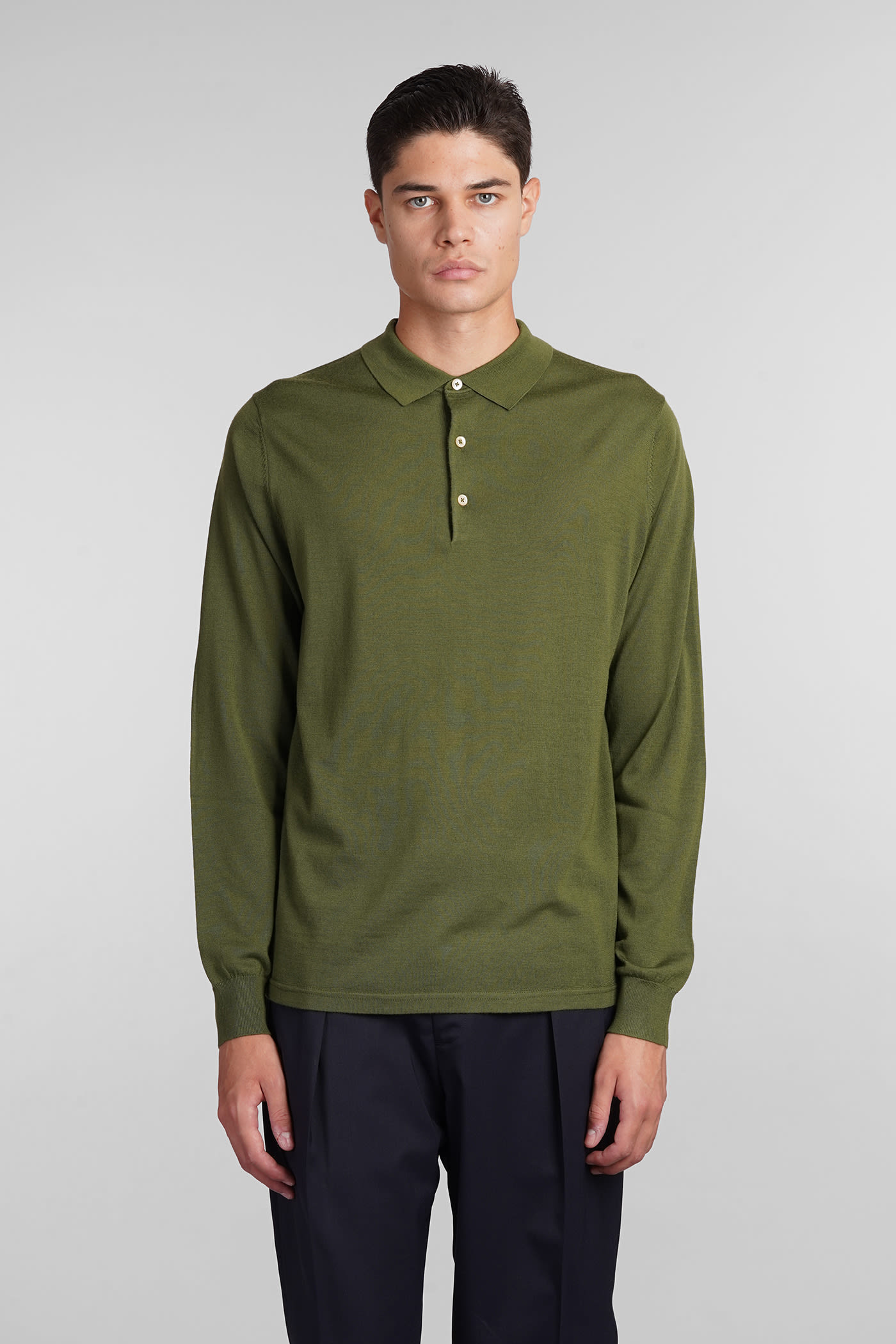 M197 Polo In Green Wool