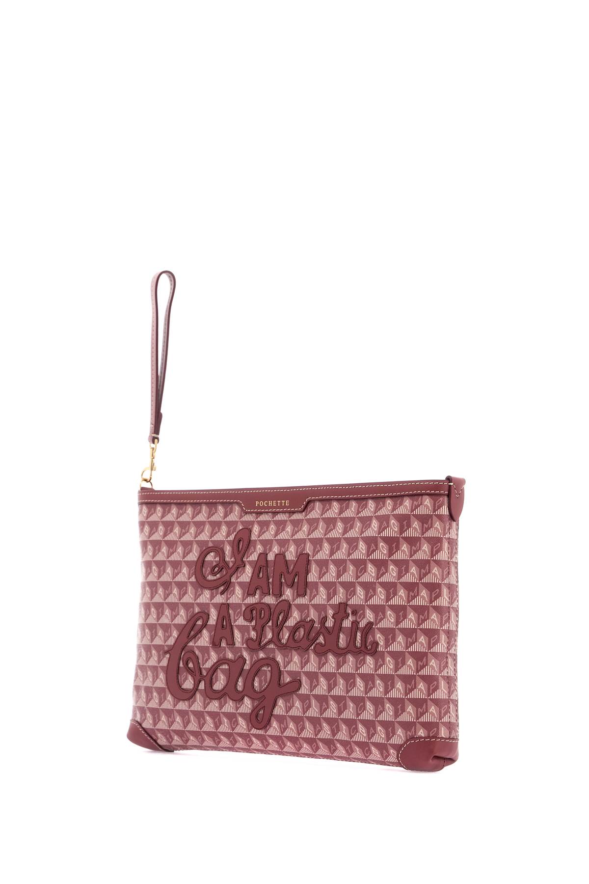 ANYA HINDMARCH CLUTCH BAG WITH PLASTIC BAG MOTIF 