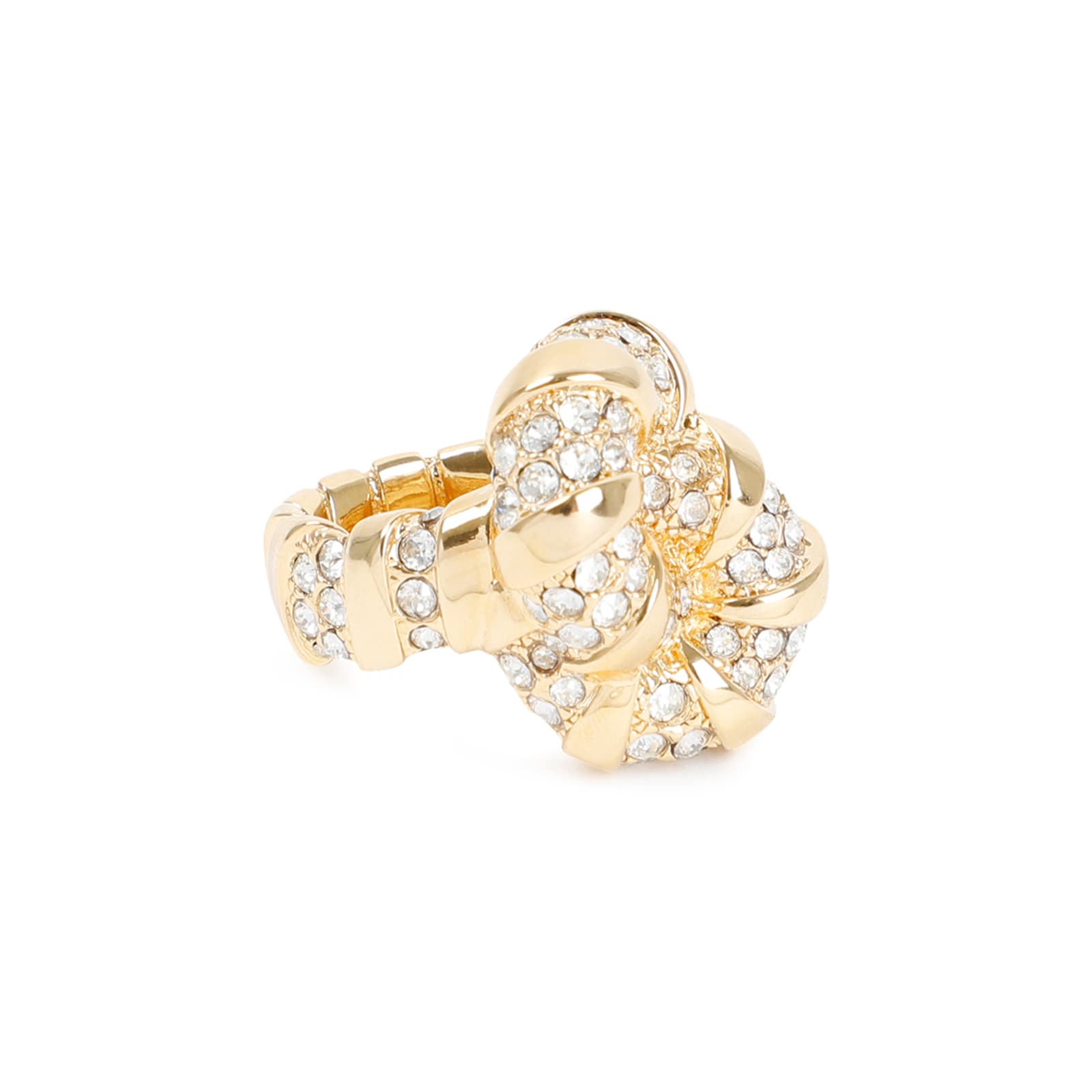 Lanvin Rhinestone Melodie Ring In Gold