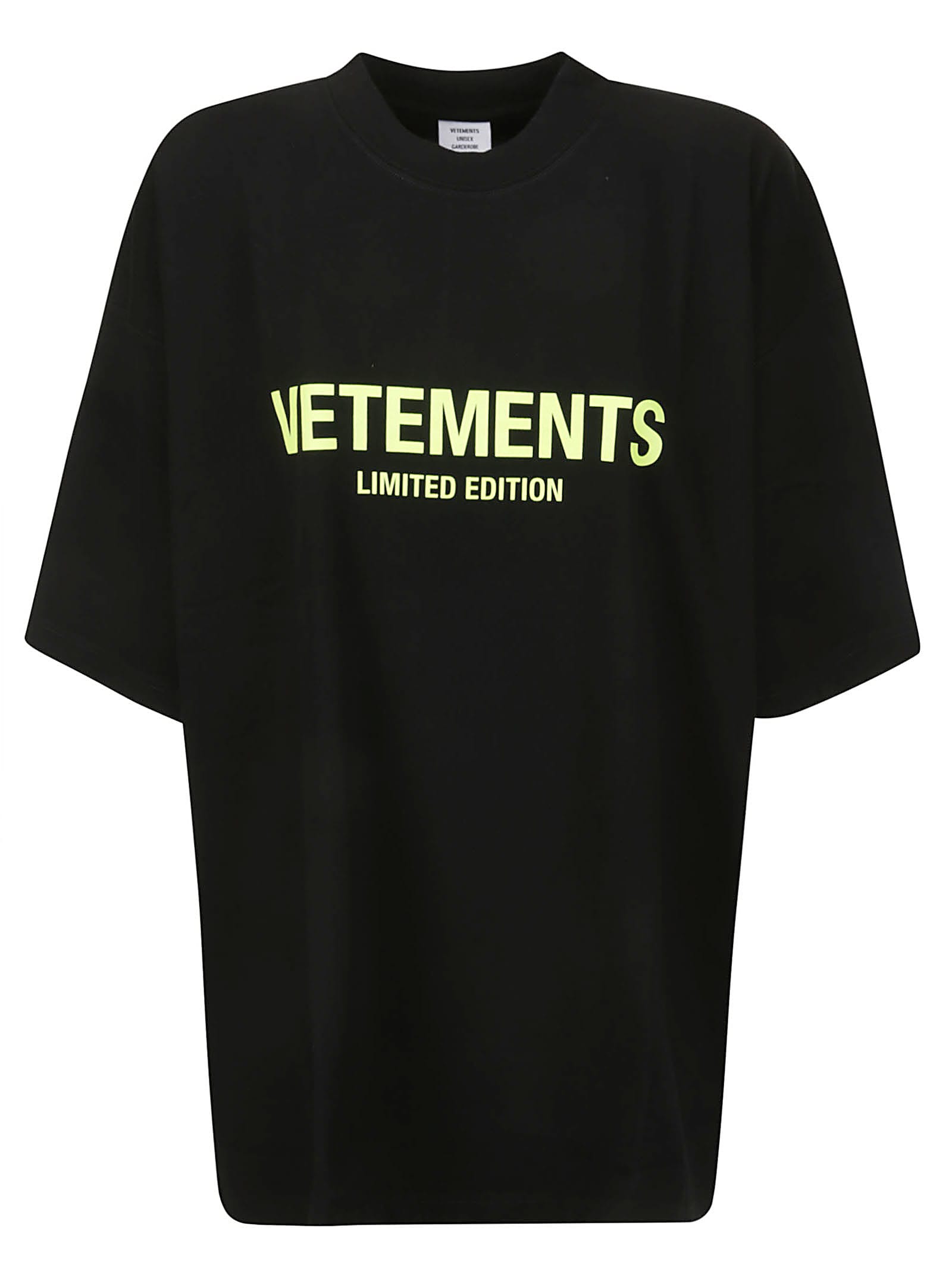 Shop Vetements Limited Edition Logo T-shirt In Black / Yellow