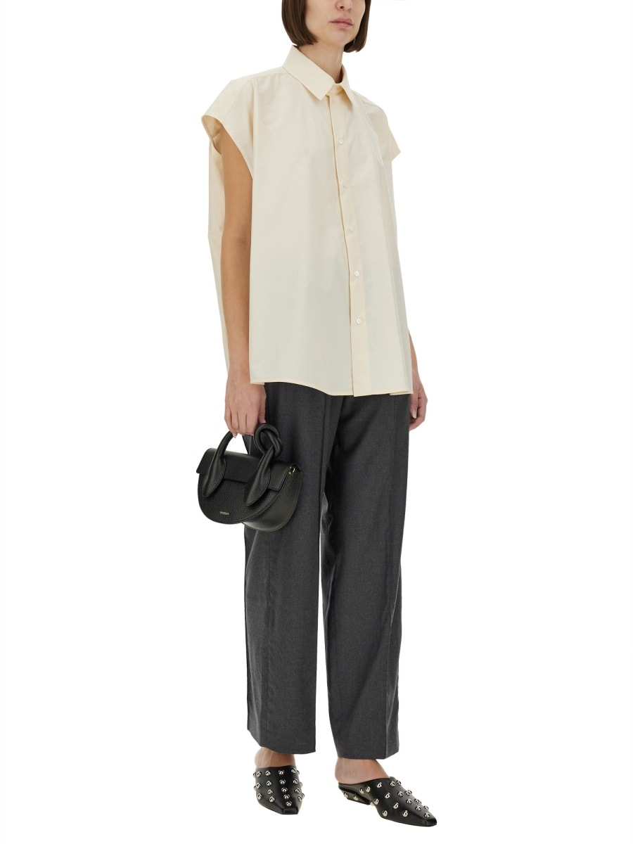 Shop Fabiana Filippi Poplin Shirt In Ivory
