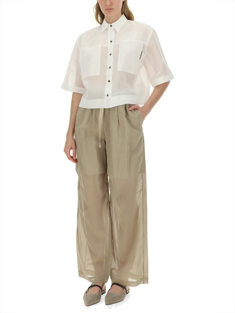 Shop Brunello Cucinelli Organza Shirt In White