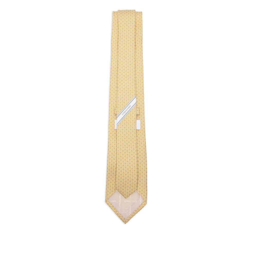 Ferragamo Patterned Tie In Yellow