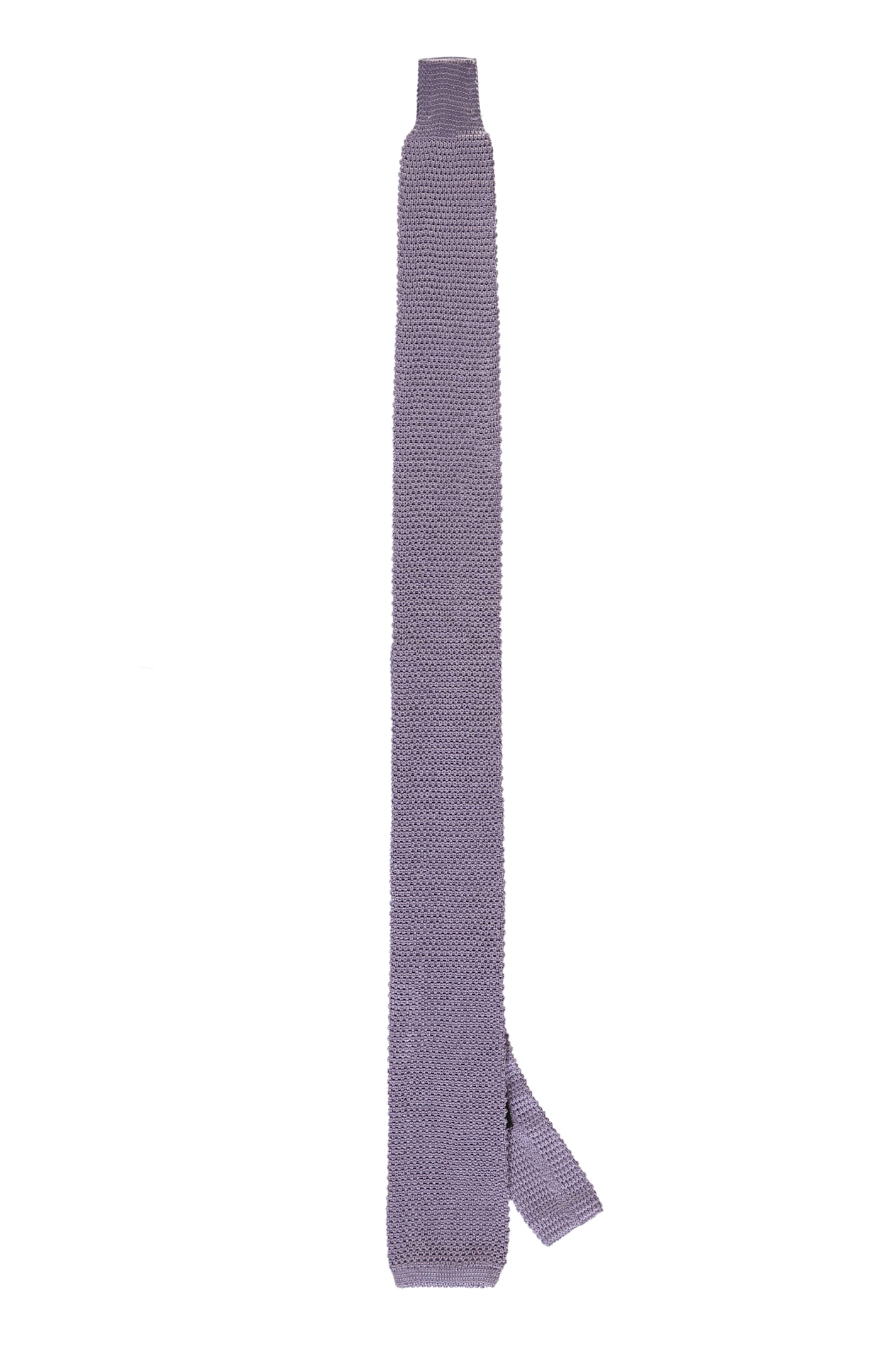 Shop Corneliani Knitted Silk Tie In Purple