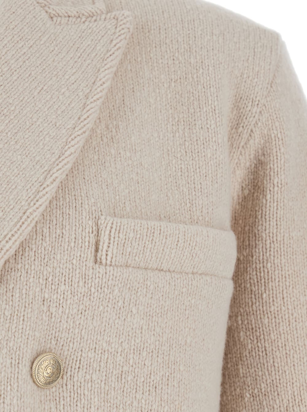 Eleventy Beige Double-breasted Jacket With Peak Revers In Wool Man In Beige