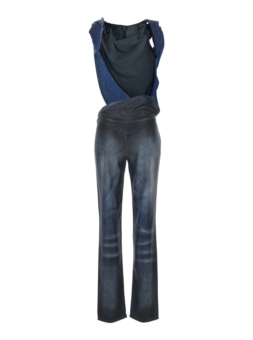Diesel Black Sleeveless Jumpsuit With Cut-out On The Back In Cotton Blend And Tech Fabric Woman In Black