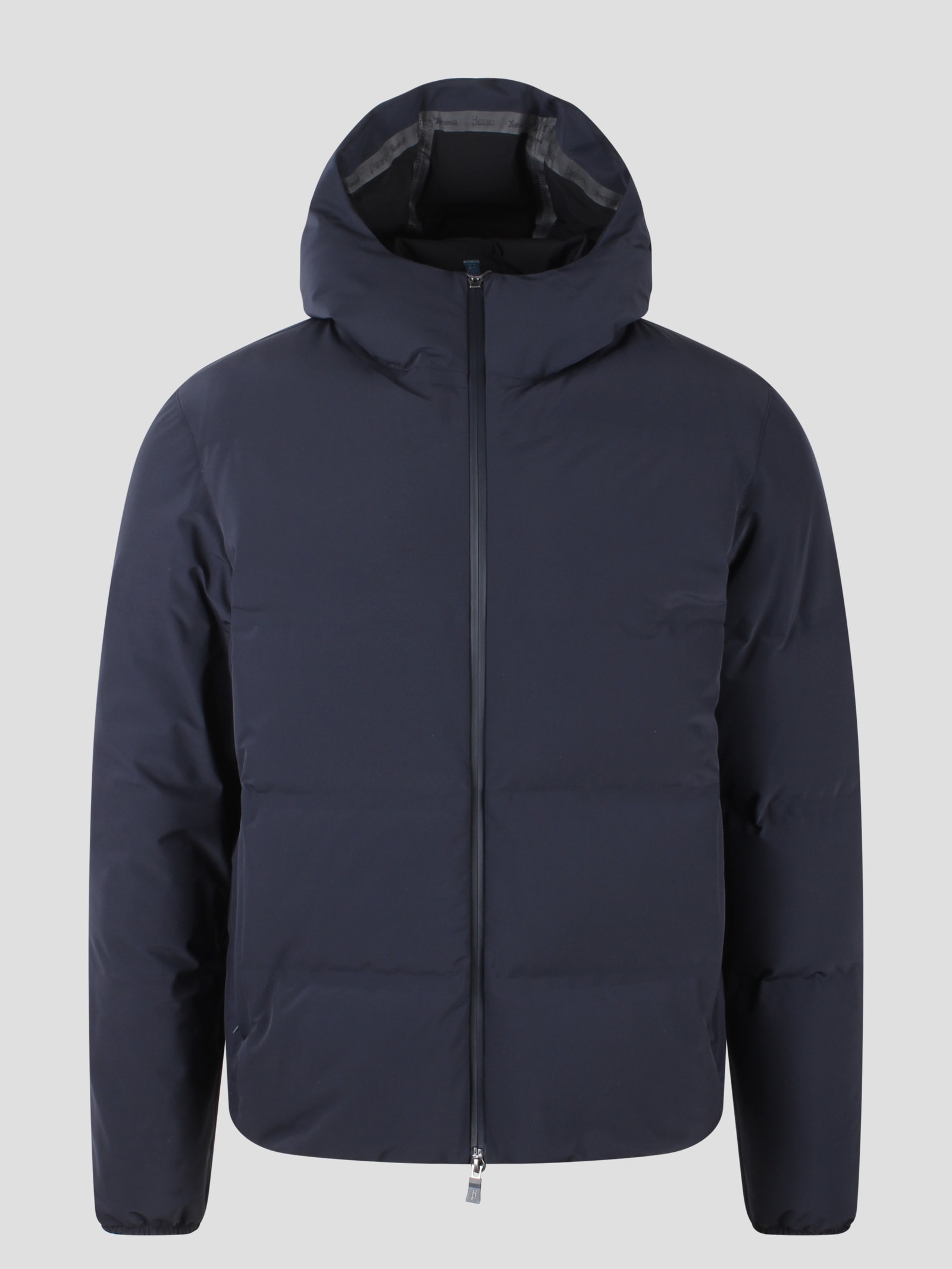 Shop Herno Hooded Padded Jacket In Dark Blue