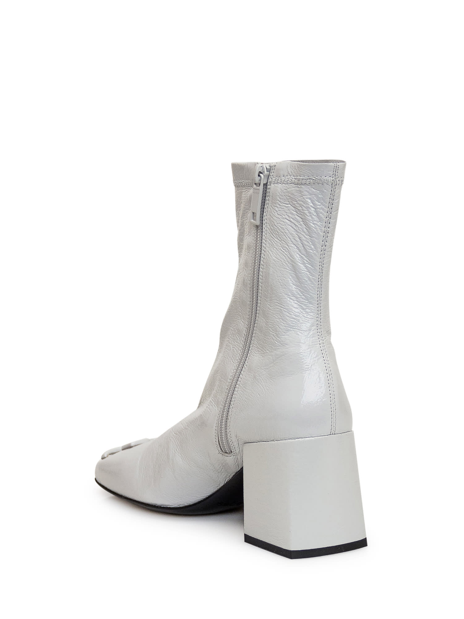 Shop Courrèges Leather Boots In Dirty White