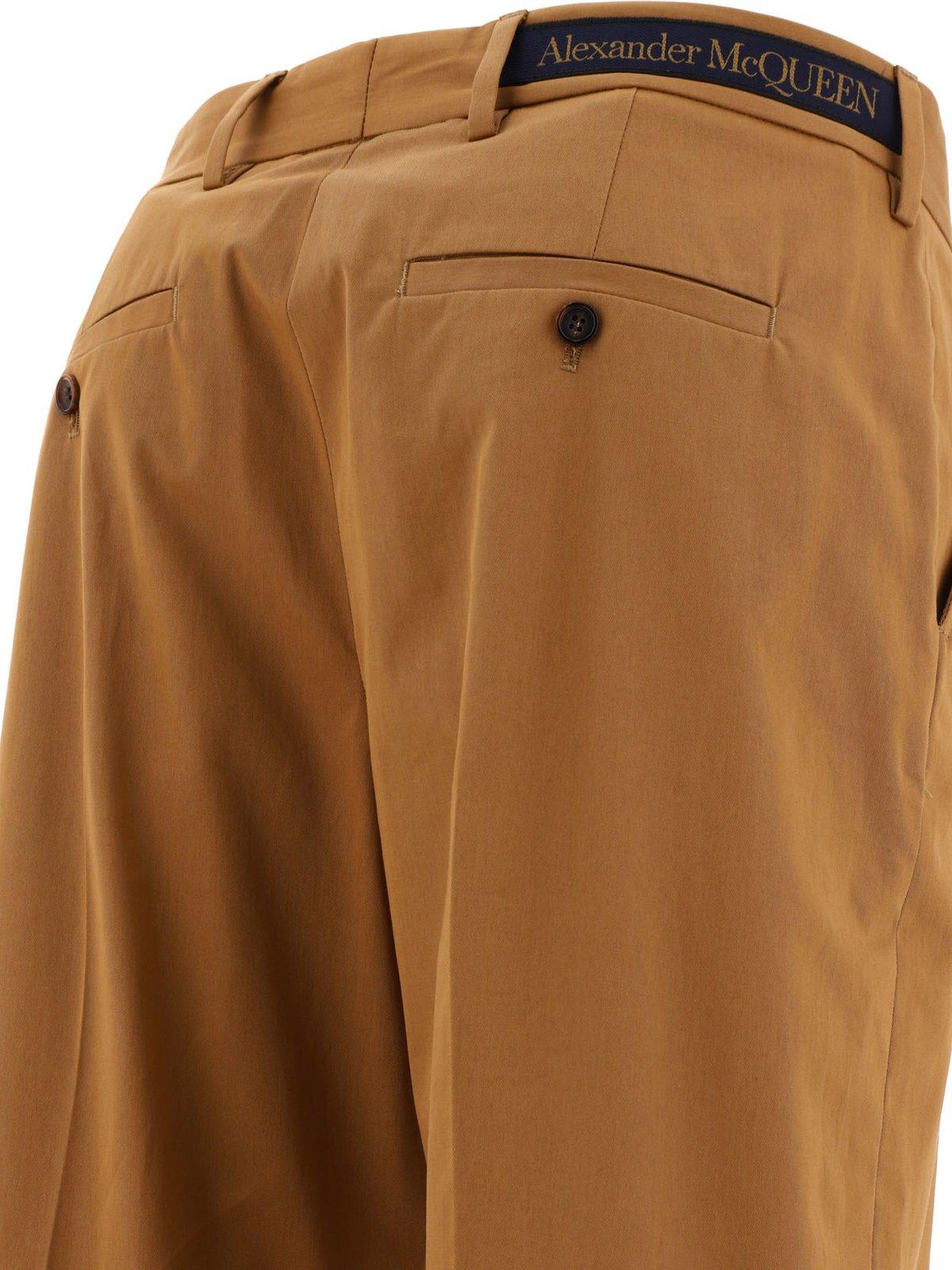 Shop Alexander Mcqueen Straight-leg Trousers In Beige