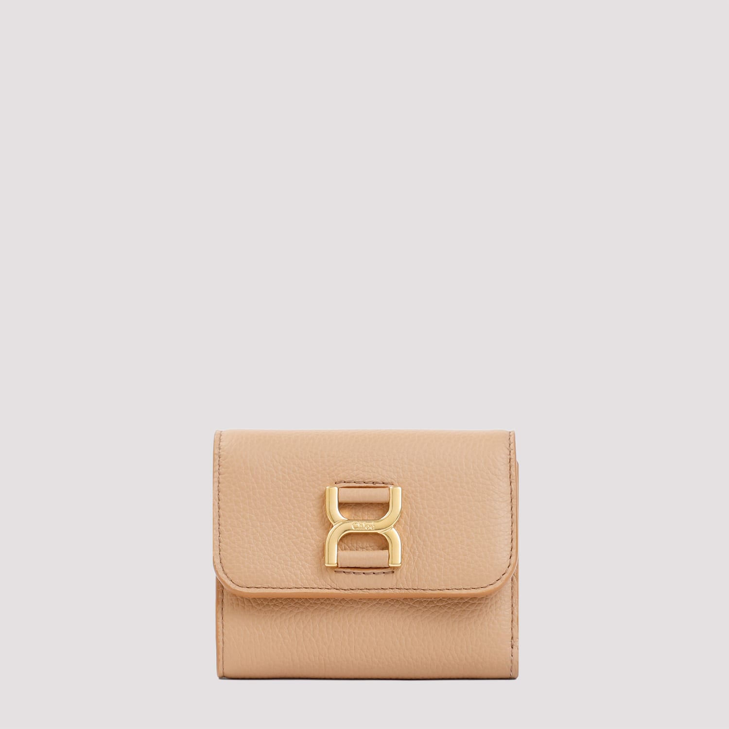 Shop Chloé Marcie Leather Wallet In X Light Tan