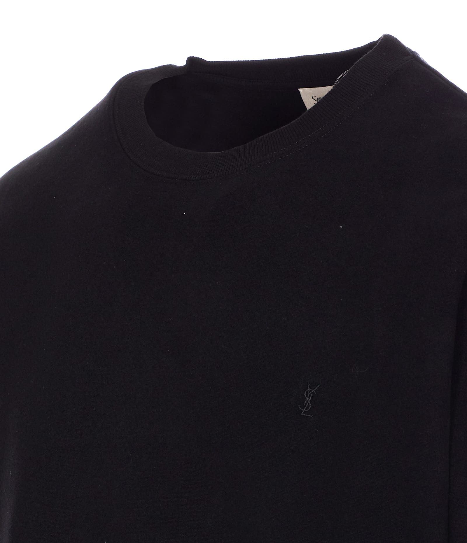 Shop Saint Laurent Cassandre Sweatshirt In Nero