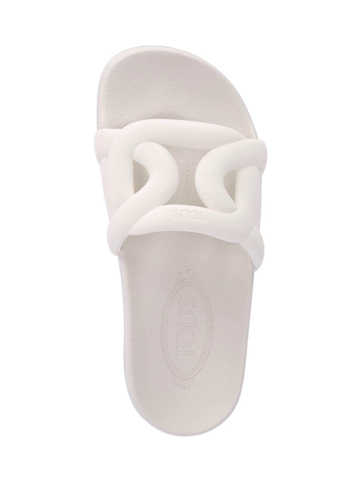 Shop Tod's Gommini Slide Sandals In White