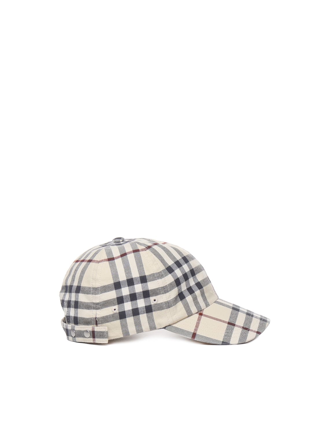 Shop Burberry Baseball Cap With Check Print In Grey