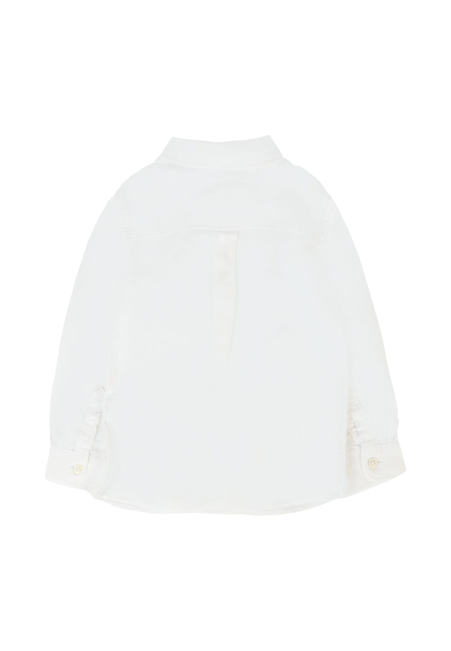 Tommy Hilfiger White Shirt For Baby Boy With Flag In White