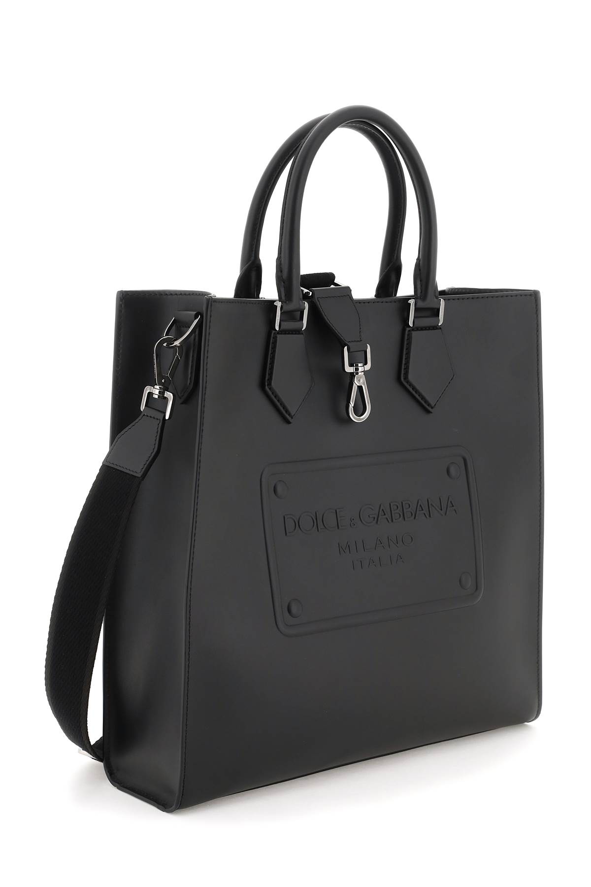 Shop Dolce & Gabbana Leather Tote Bag In Nero