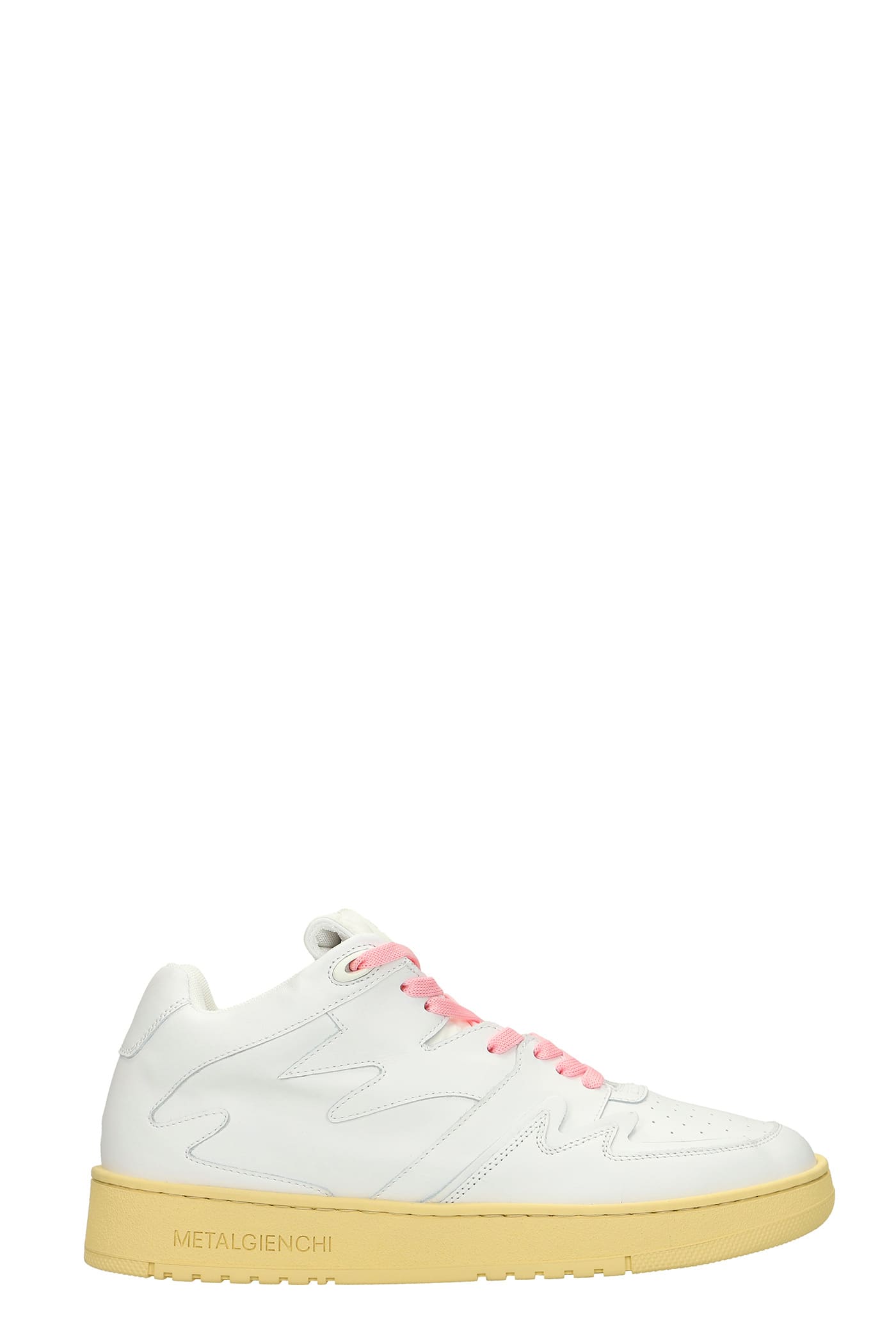 Gienchi Neon Sneakers In White Leather