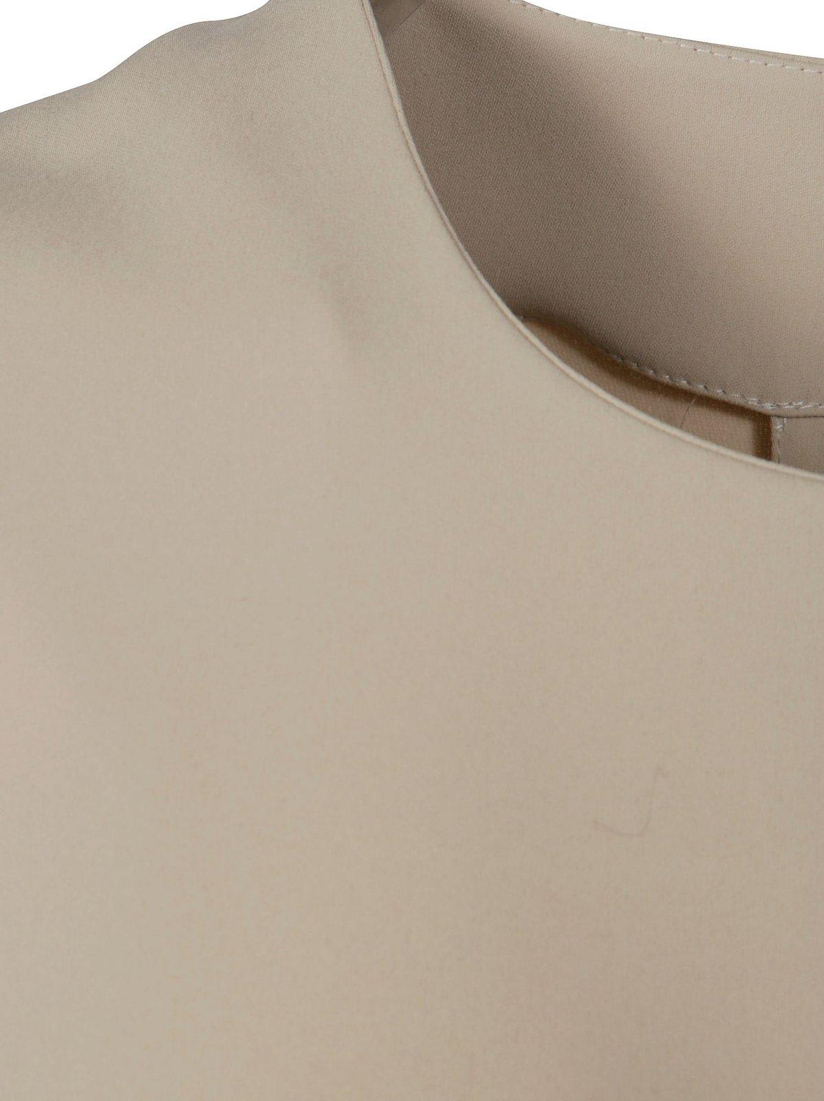 P.A.R.O.S.H CADY ROUND-NECK SLEEVELESS BLOUSE