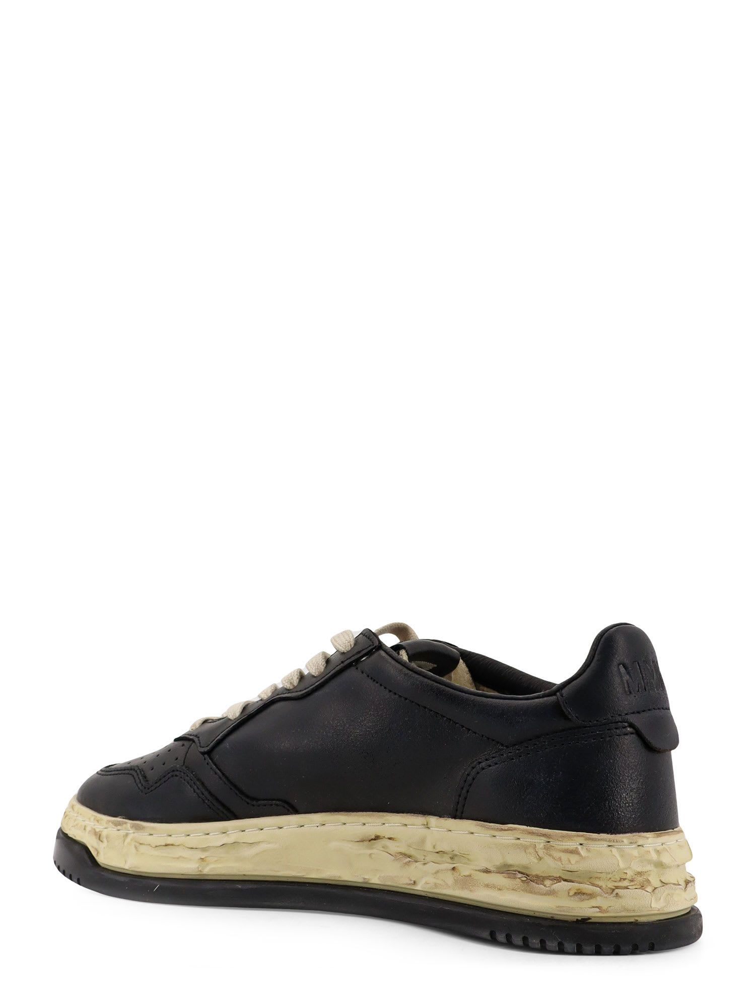 Autry Medalist Low Vintage X Mihara Yasuhiro Black Sneakers With Handcrafted Sole In Leather Man In Black