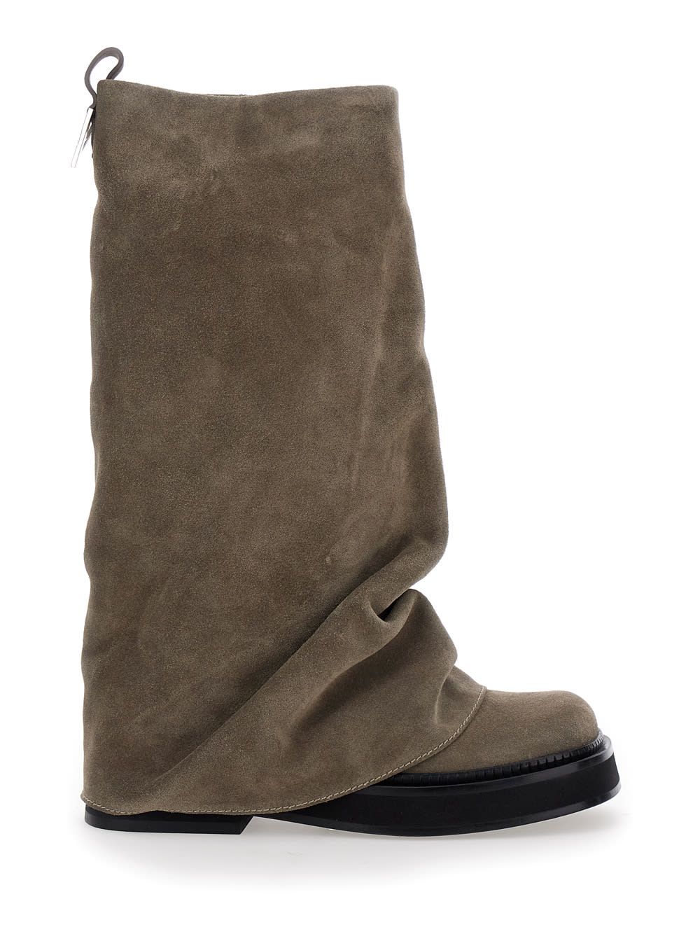 robin Beige Boots With Logo Plaque On The Rear And Pull-tab At The Heel In Suede Leather Woman