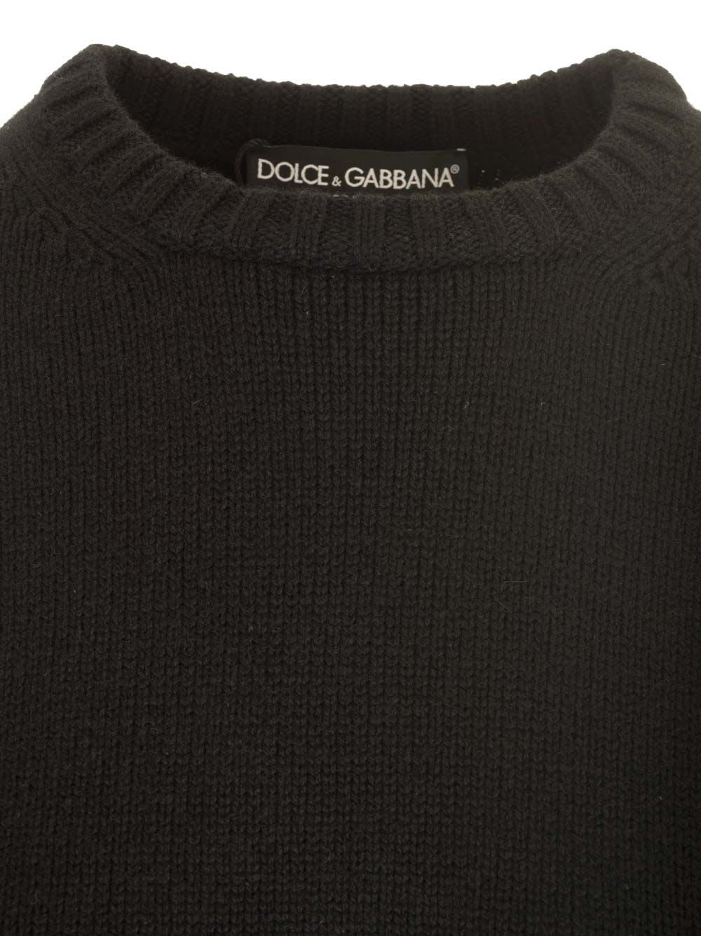 Shop Dolce & Gabbana Cashmere Knit Mini Dress In Black