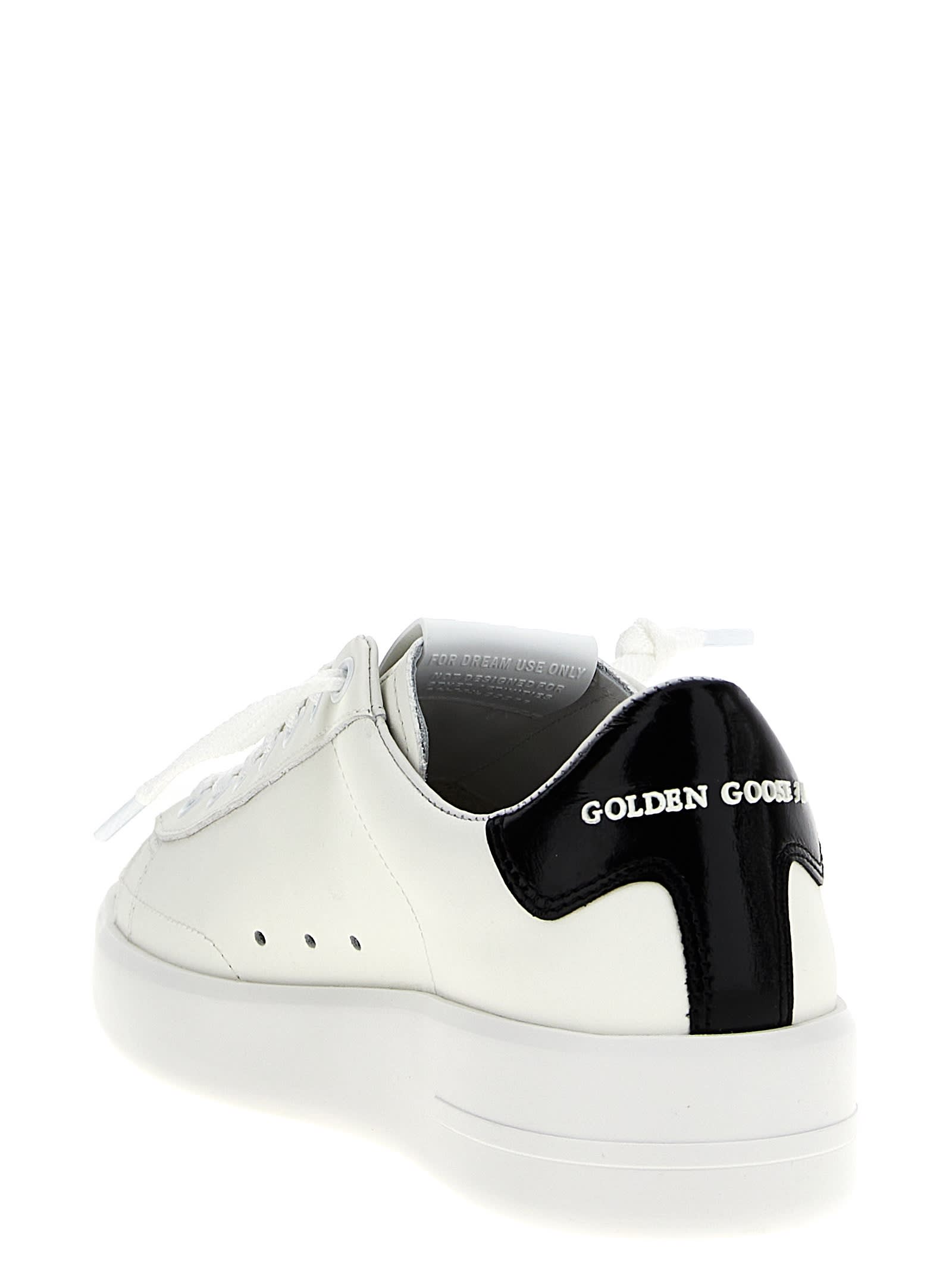 Golden Goose Deluxe Brand Contrasting Heel Sneakers With Logo Embellishments In White