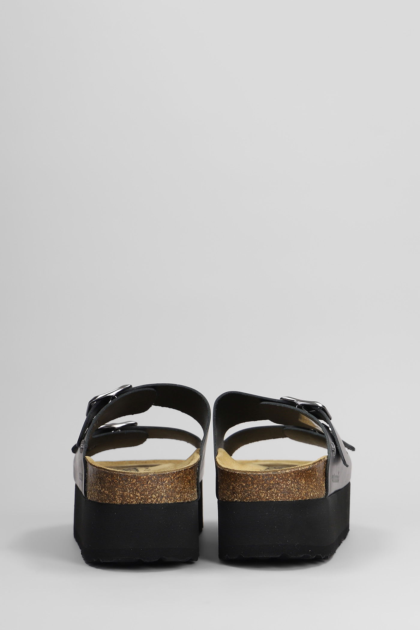 Cubanas Amalia Flats In Gunmetal Leather
